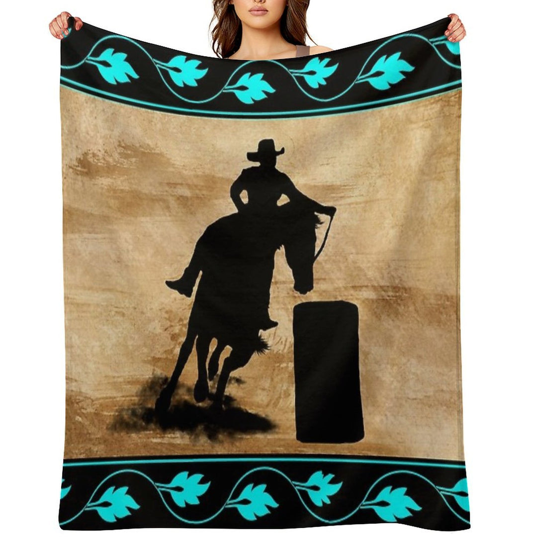 BARREL RACING HORSE, BARREL RACING GIFTS FOR HER Compact Throw Blanket