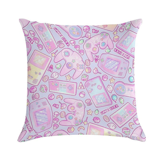 Game Over! Soft Durable Construction Throw Pillow