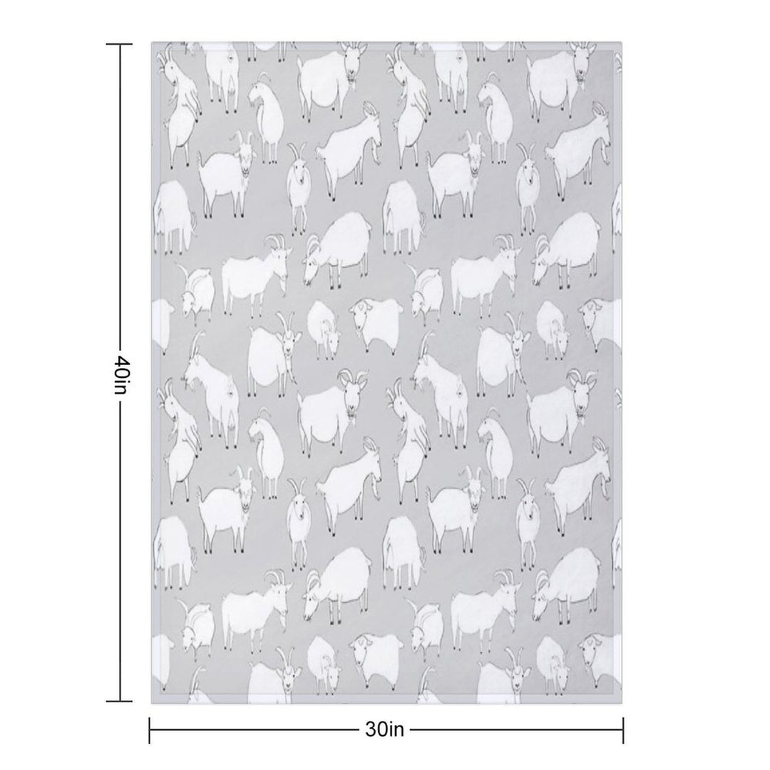 Goats Playing - Grey Velvety-soft Throw Blanket