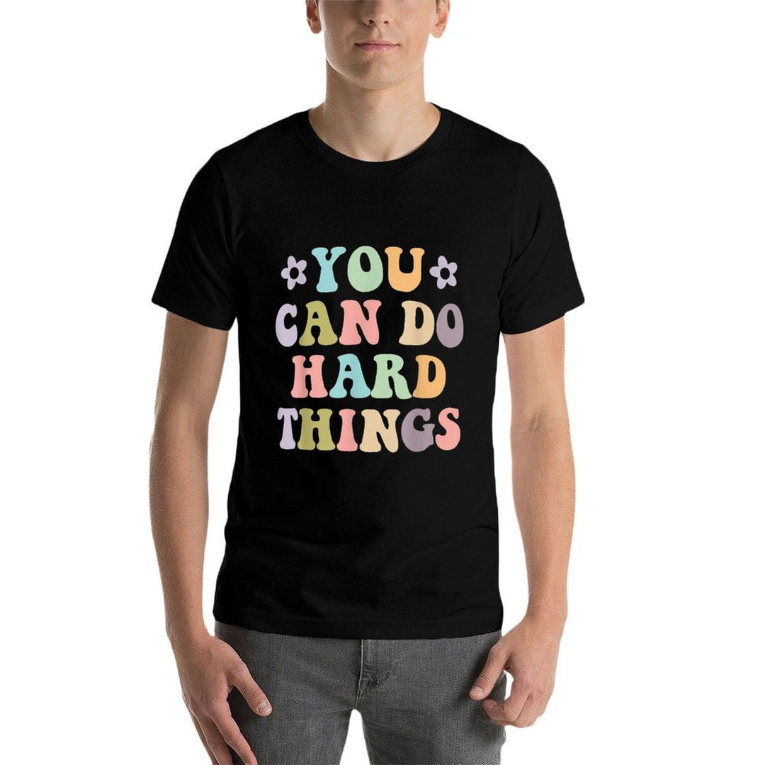 Inspirational Womens Graphics - You Can Do Hard Things  Rolled Sleeves T-Shirt