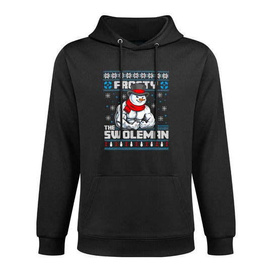Frosty Swoleman Funny Christmas Workout Gym Weight Lifting Customizable Surface Hoodie