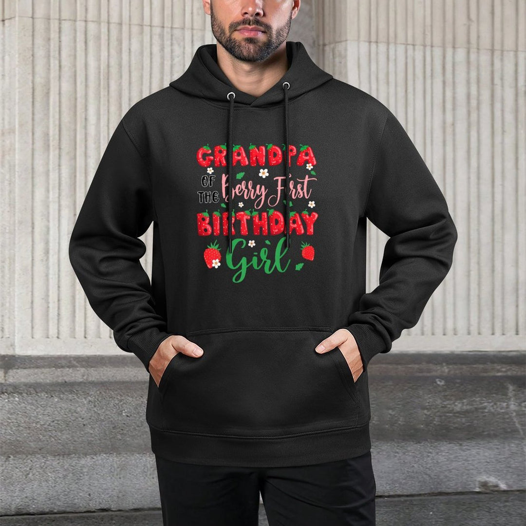 Grandpa of The Berry First Birthday Girl Strawberry Father Shape Retention Hoodie