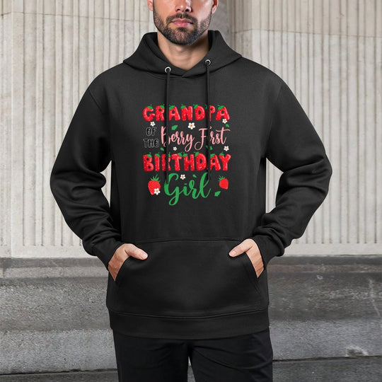 Grandpa of The Berry First Birthday Girl Strawberry Father Shape Retention Hoodie