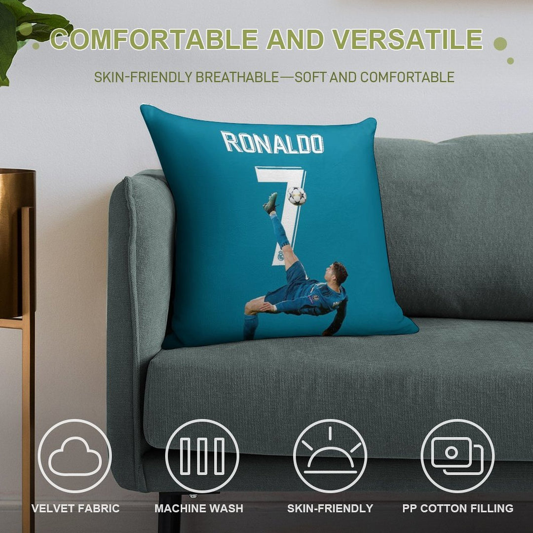 Ronaldo Overhead Kick Soft Luxury Feel Throw Pillow
