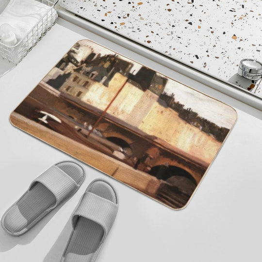 Écluse De La Monnaie   1909 by Edward Hopper  Anti-Trip Bath Mat