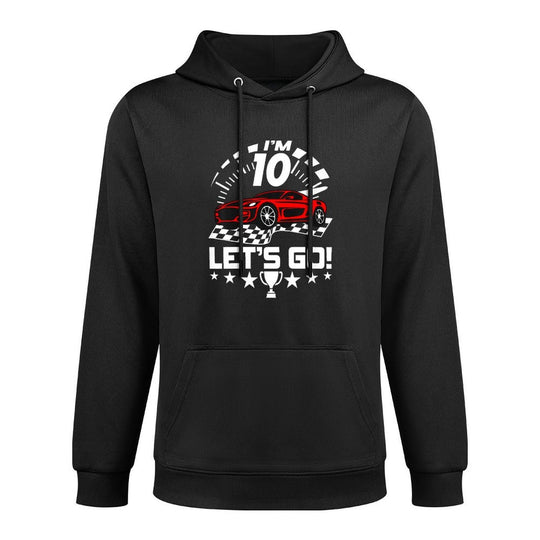 Kids 10 Year Old Race Car 10th Birthday Racing Racecar Boys Girls Unisex Design Hoodie