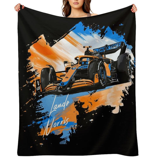 Lando Norris - Retro_Digi Art Machine-washable Throw Blanket