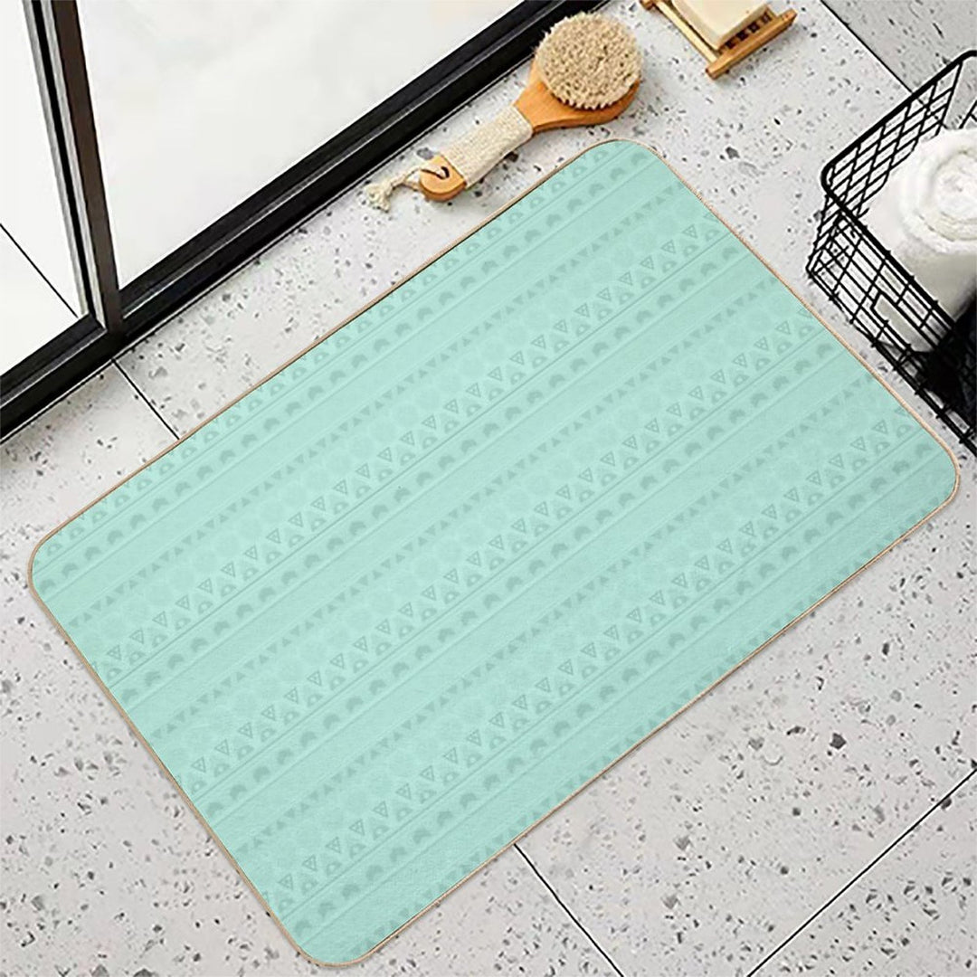 Mint Ornament  Rapid-Drying Bath Mat