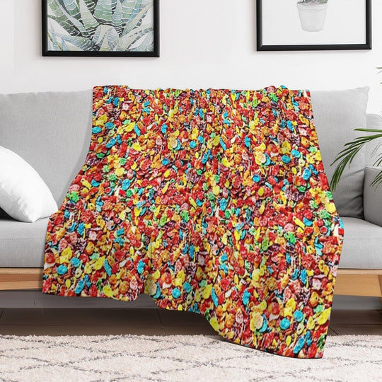 Fruity Cereal Quick-dry Throw Blanket