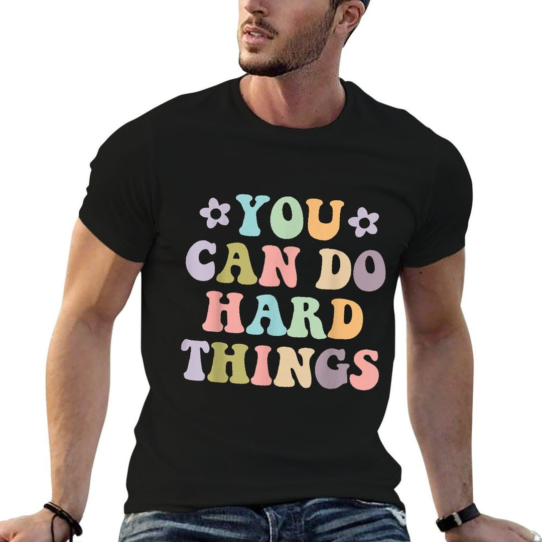 Inspirational Womens Graphics - You Can Do Hard Things  Rolled Sleeves T-Shirt