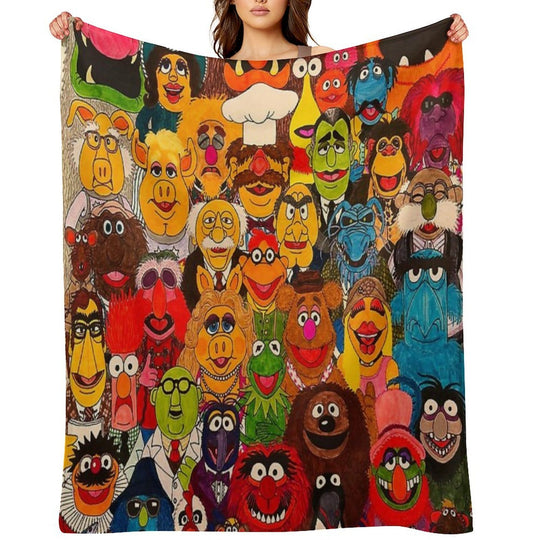 Retro Cartoon The Muppet Art Pattern Wrinkle-free Throw Blanket