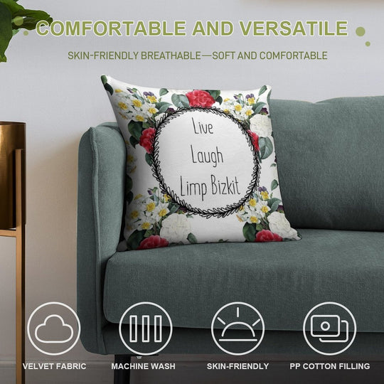 Live Laugh Limp Bizkit Soft Luxury Feel Throw Pillow