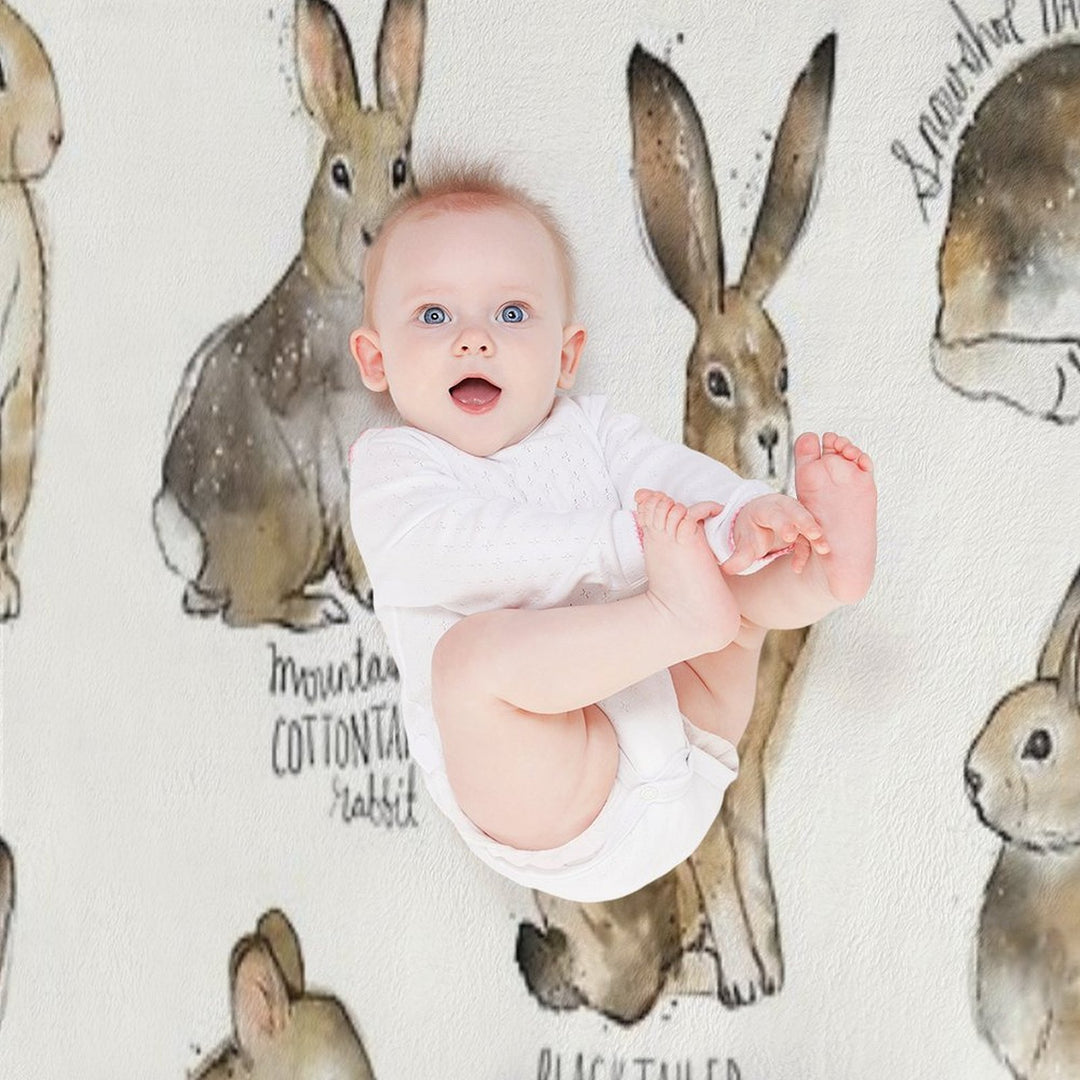 Rabbits & Hares Compact Throw Blanket