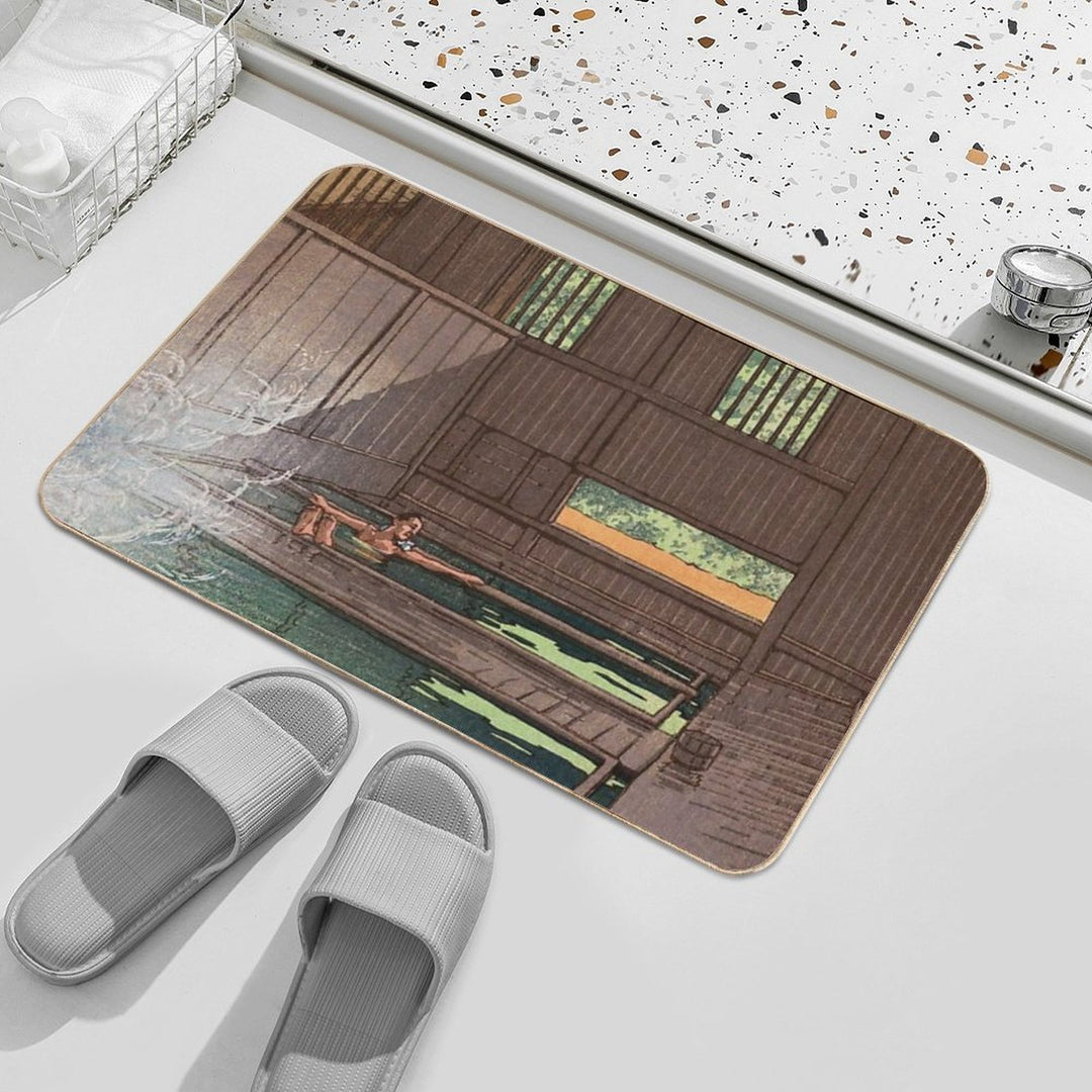 Hoshi Onsen by Kawase Hasui  Repositionable Bath Mat