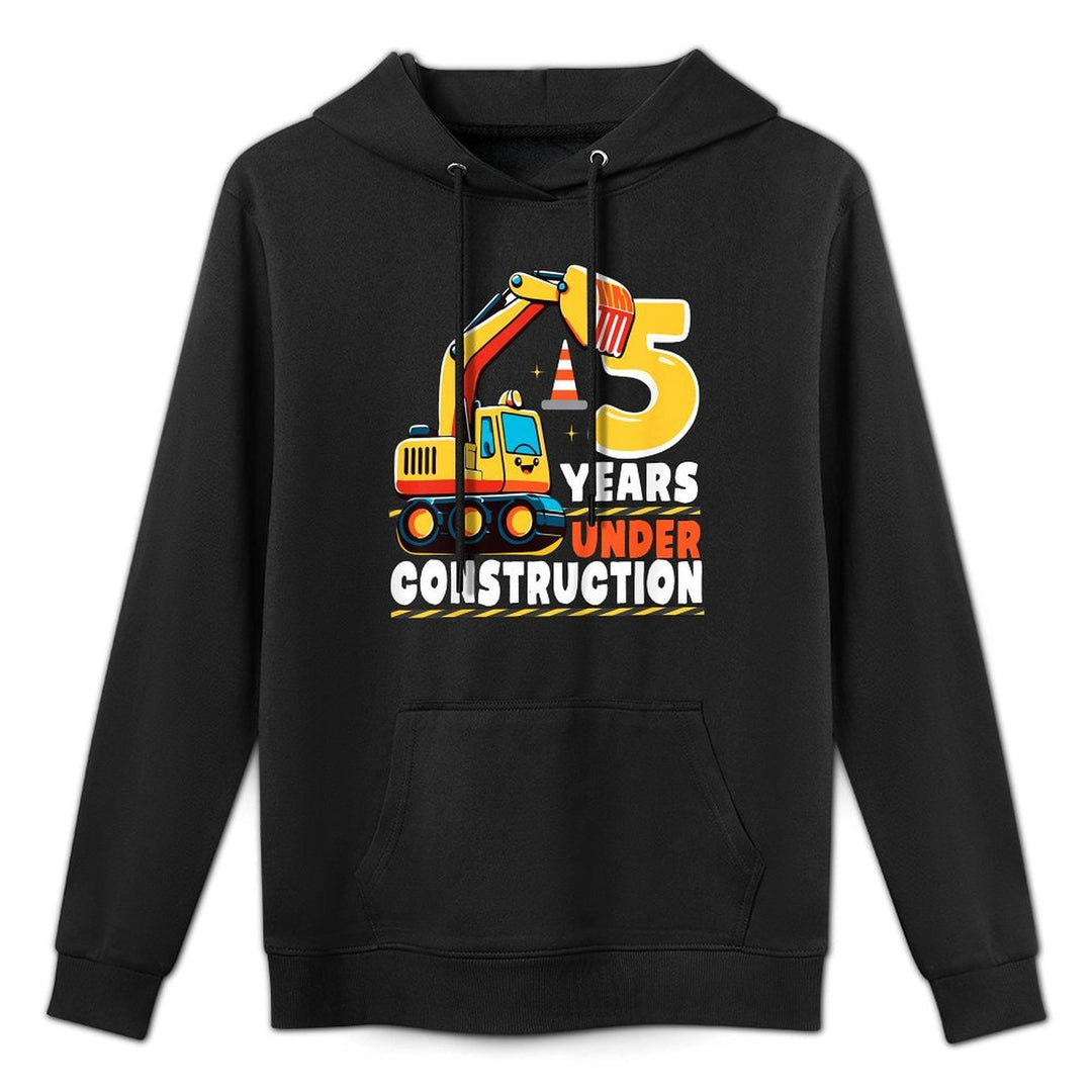 Kids 5 Years Under Construction Boy Five Year Old 5th Birthday Layering Staple Hoodie