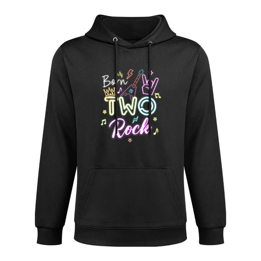 Born 2 Rock Birthday Decorations 2nd Birthday Boy Girl Moisture-Wicking Hoodie