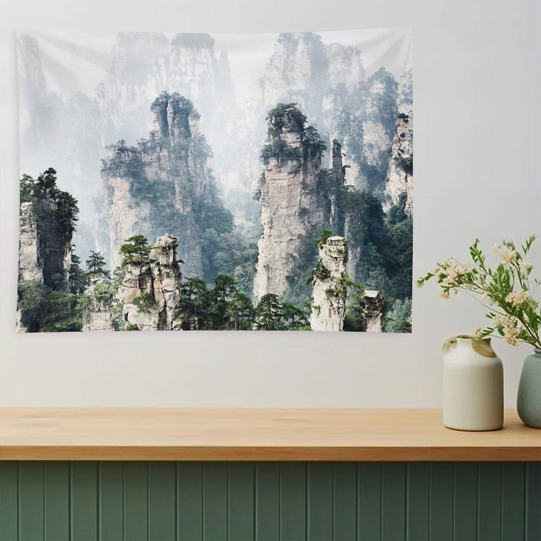 Floating Mountains Zhangjiajie National Forest Park Art Photo Print Tapestry