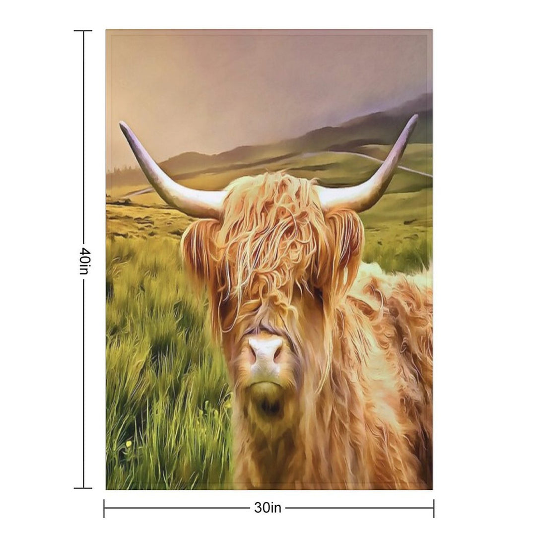 Highland Cow (Painting) Comfort Throw Blanket