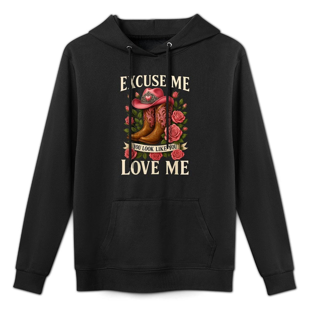 Funny Excuse Me You Look Like You Love Me Funny Boots Memes Machine Washable Hoodie