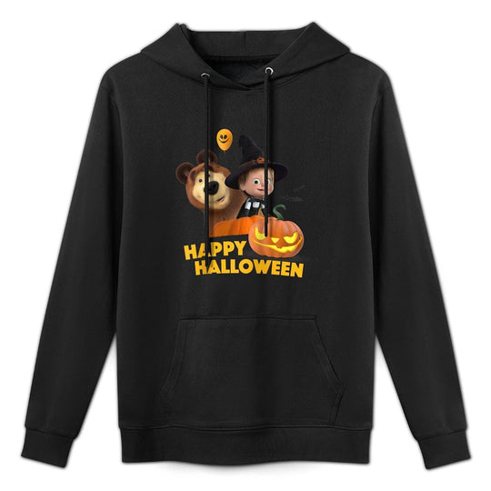 Masha And The Bear. Masha's Twilight Pumpkin Play Raglan Baseball Breathable Fabric Hoodie