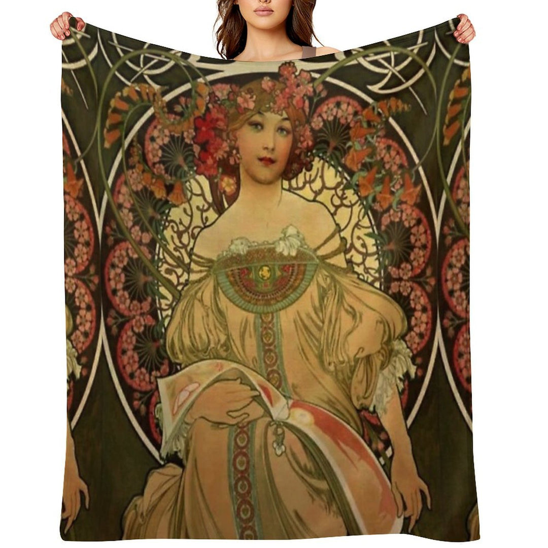 Alphonse Mucha -1860 - 1939 Durable Throw Blanket