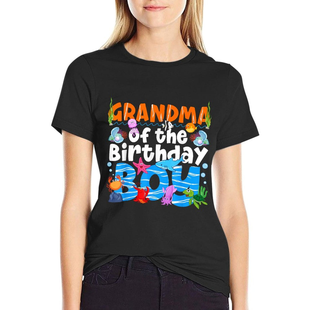 Grandma Under Sea Birthday Party Ocean Sea Animals Themed  Lightweight T-Shirt