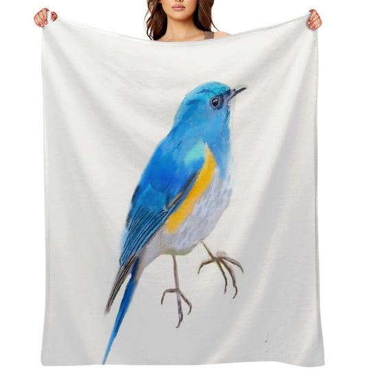 Red-flanked Bluetail Velvety-soft Throw Blanket