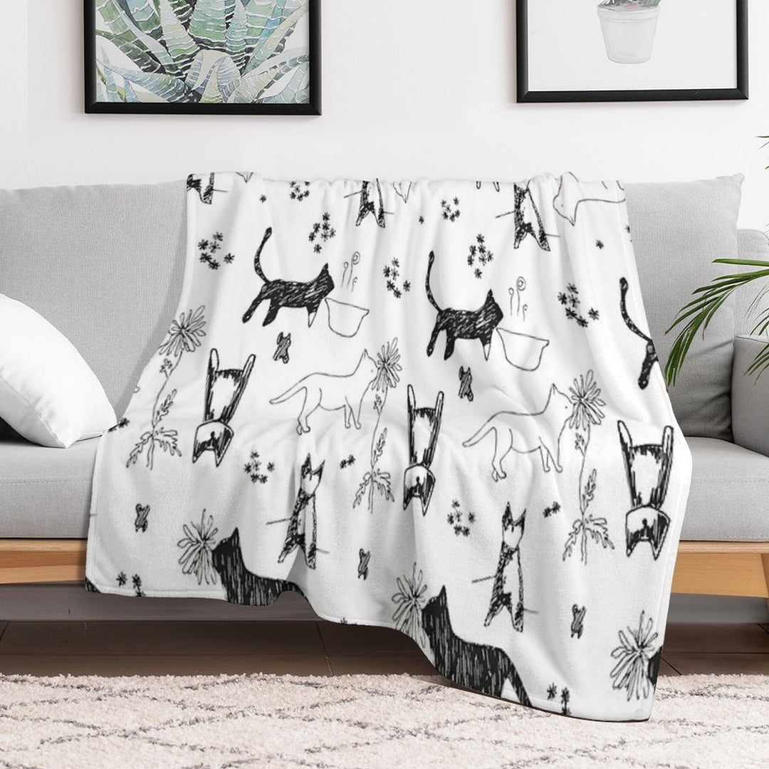 My Cat's Days Quick-dry Throw Blanket