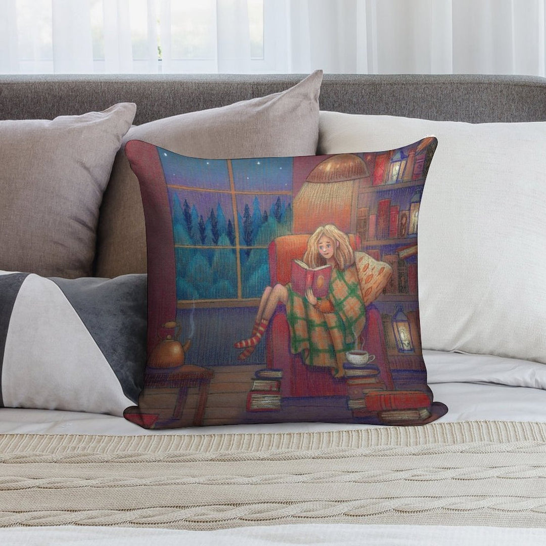 Home Reader Soft Hidden Zipper Throw Pillow