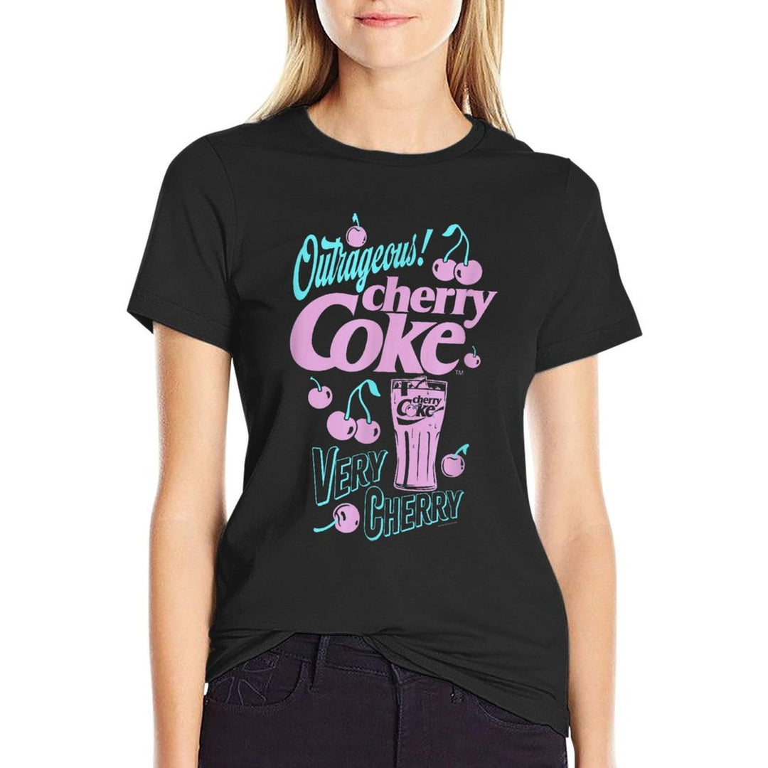 Coca-Cola Outrageous Cherry Coke Soda Pop Vintage  Summer-ready Fabric T-Shirt