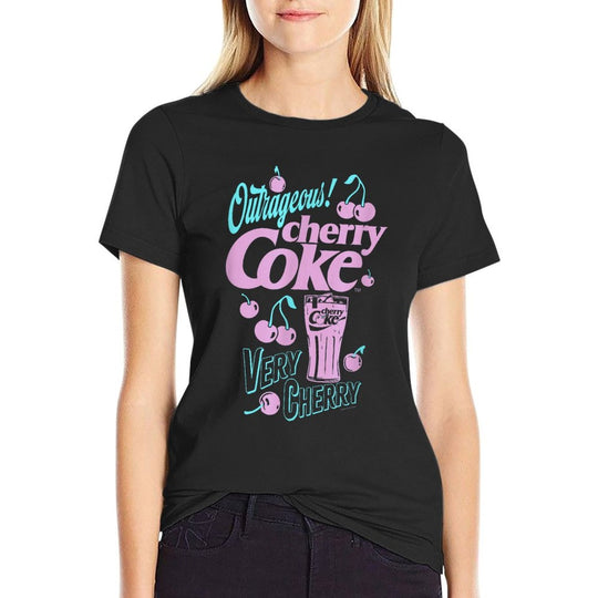 Coca-Cola Outrageous Cherry Coke Soda Pop Vintage  Summer-ready Fabric T-Shirt