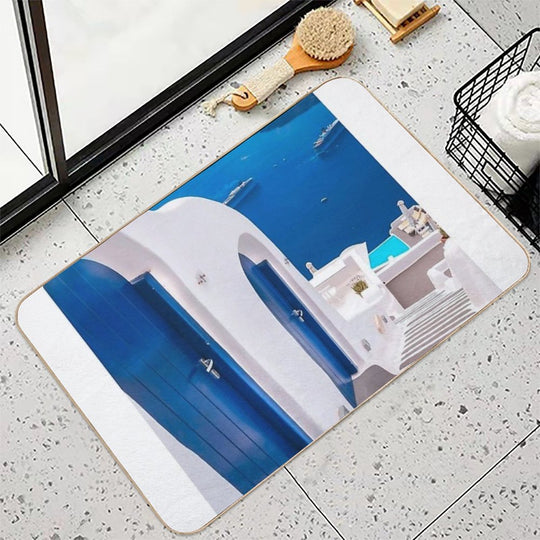 Santorini Oia Greece , Path to Paradise  Pet-Safe Bath Mat