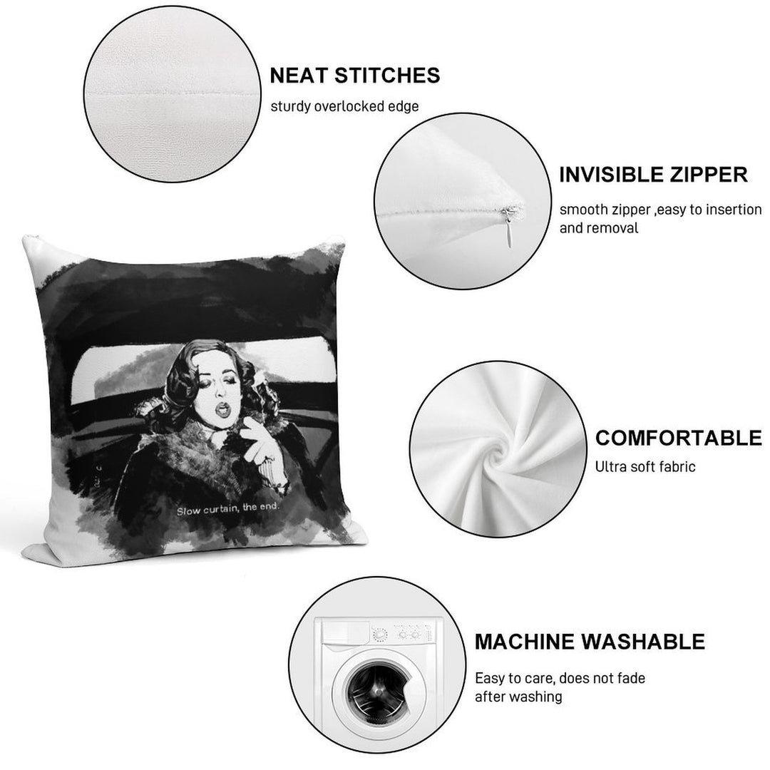 Slow Curtain, The End Soft Fade-Resistant Throw Pillow
