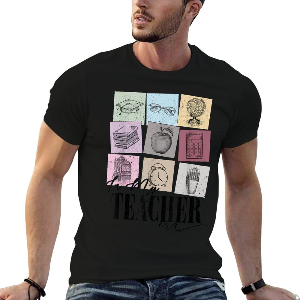 In My Teacher Era Back to School in My Teaching Era Pink  Oversized Silhouette T-Shirt