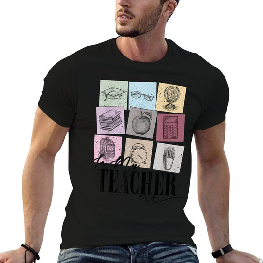 In My Teacher Era Back to School in My Teaching Era Pink  Oversized Silhouette T-Shirt