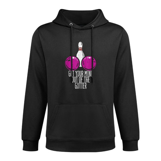 Bowling Get Your Mind Out Of Gutter Funny Bowler Men Women Kangaroo Pocket Hoodie