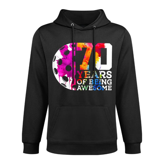 70 YEARS OF BEING AWESOME PICKLEBALL 70TH BIRTHDAY Adjustable Hood Hoodie