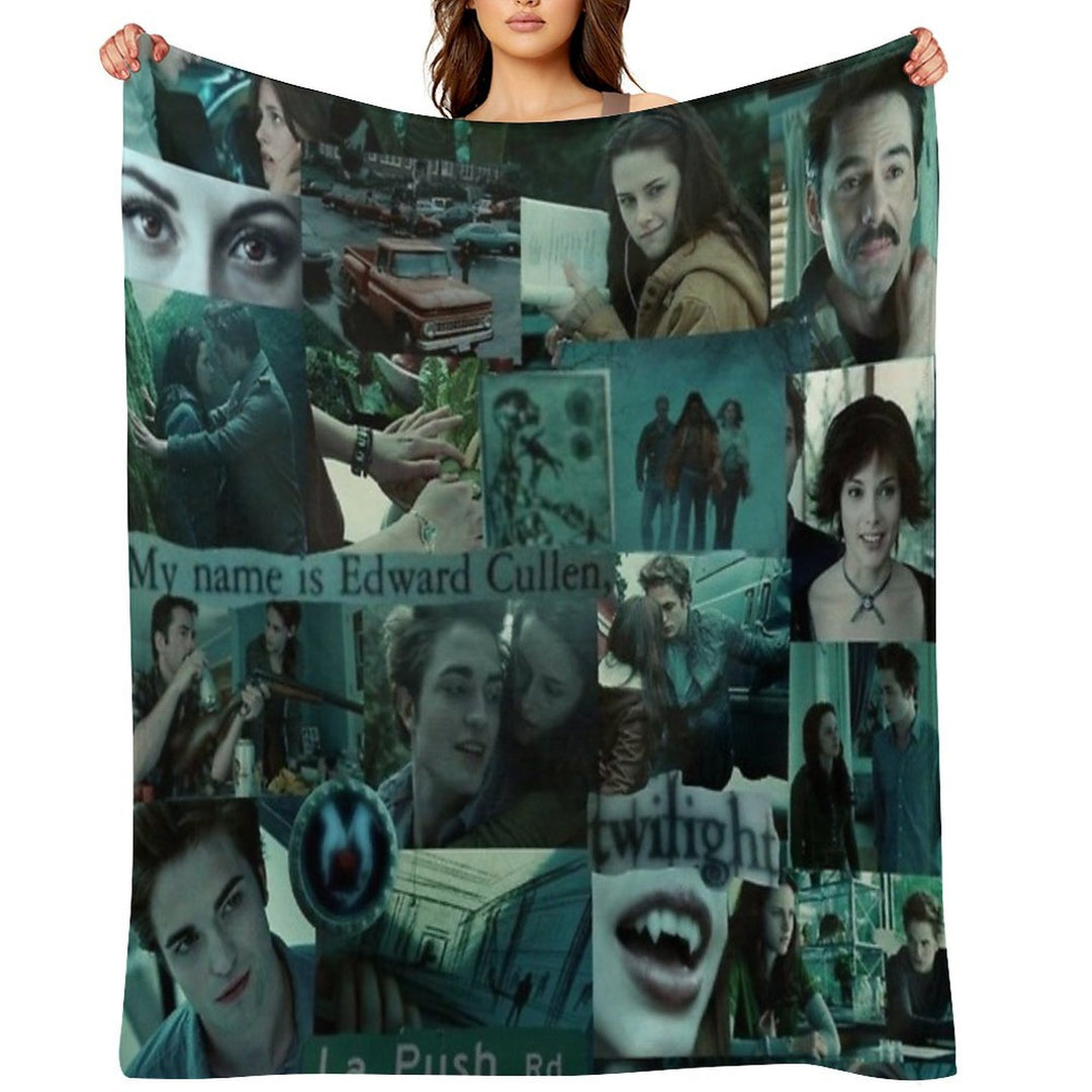 Twighlight Collage Travel-friendly Throw Blanket