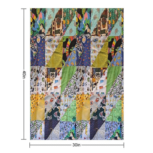 Kids Colorful Animal Funky And Fun Easy Care Throw Blanket