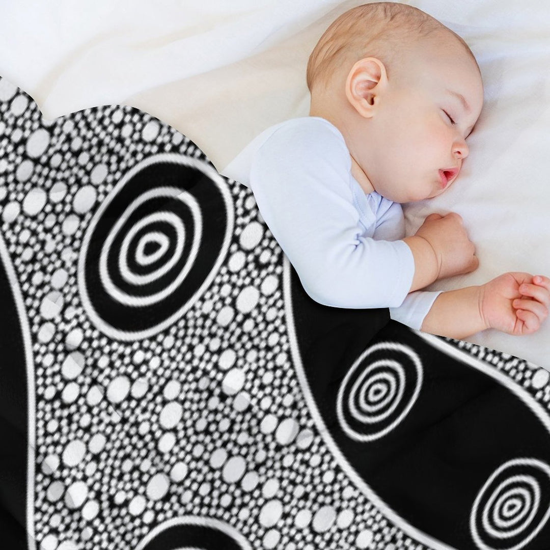 Authentic Aboriginal Art - Untitled Eco-conscious Throw Blanket