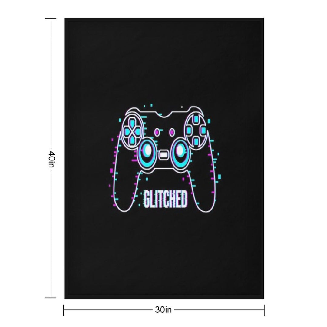 Video Game Controller - Glitched Plush Throw Blanket