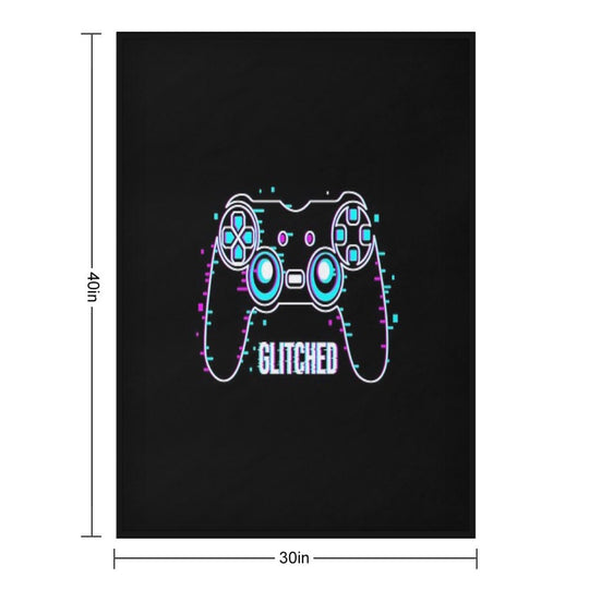Video Game Controller - Glitched Plush Throw Blanket