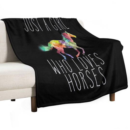 Just A Girl Who Loves Horses Travel-friendly Throw Blanket