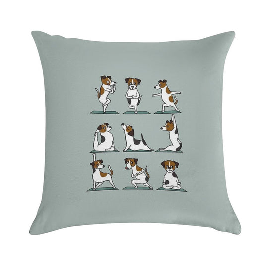 Jack Russell Terrier Yoga Soft Reinforced Edging Throw Pillow