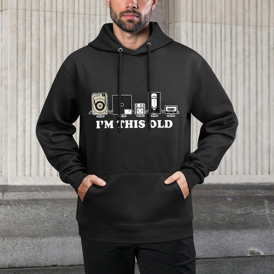 I'm This Old Retro Vintage Cassette Tape Floppy Disk VHS Casual Wear Hoodie