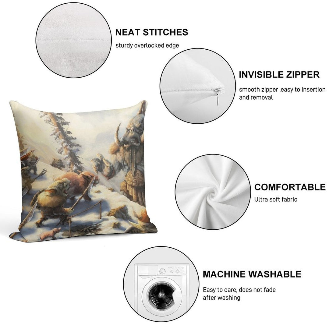 Snow Goblins Soft Ultra-Soft Texture Throw Pillow