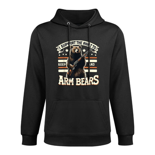 Support Right to Keep And Arm Bears Humorous Wildlife Rights Versatile Streetwear Hoodie