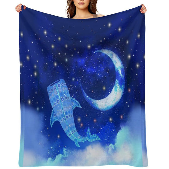 WHALE-SHARK GALAXY 313 Easy Care Throw Blanket