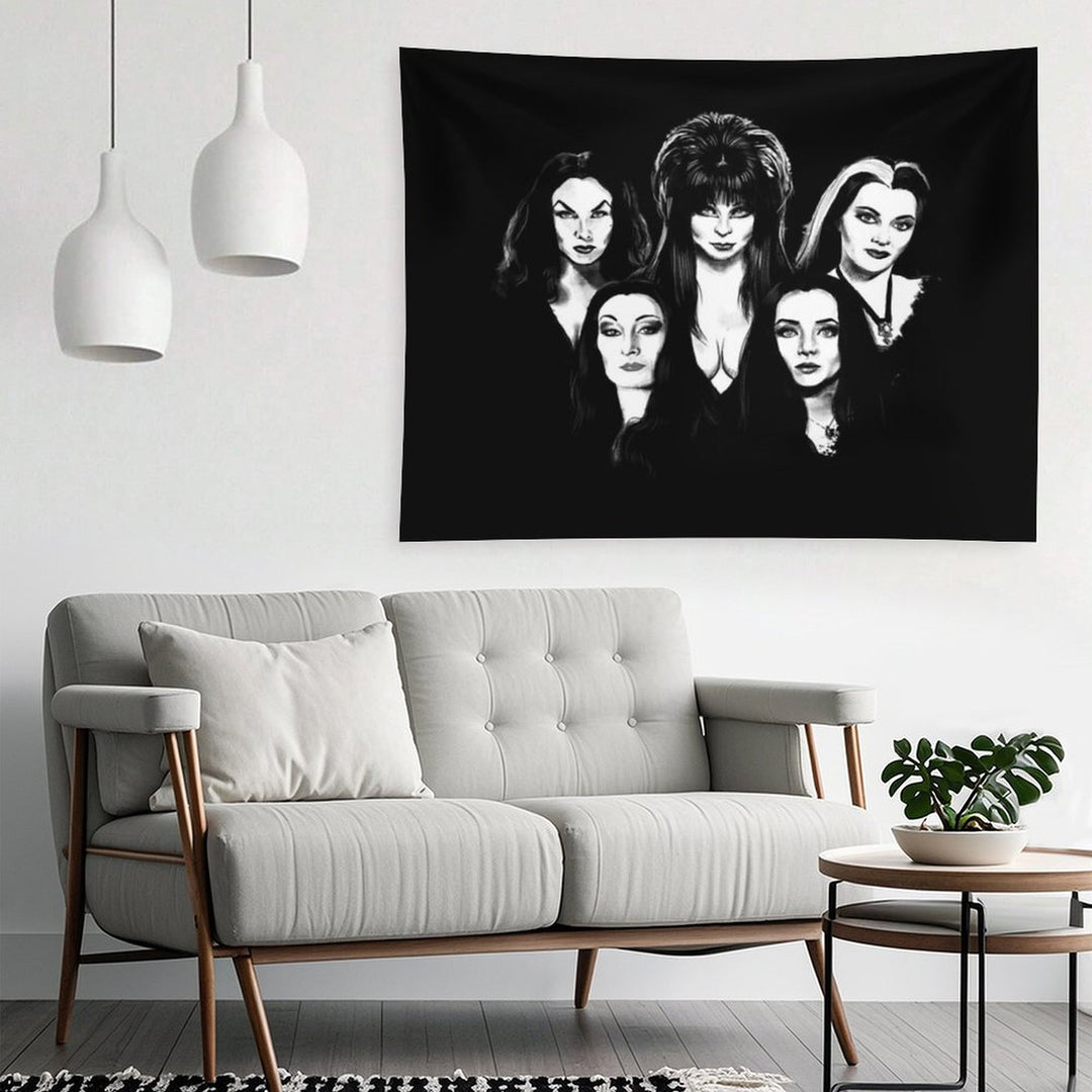 Goth Queens - Elvira, Vampira, Lily, Morticia Tapestry