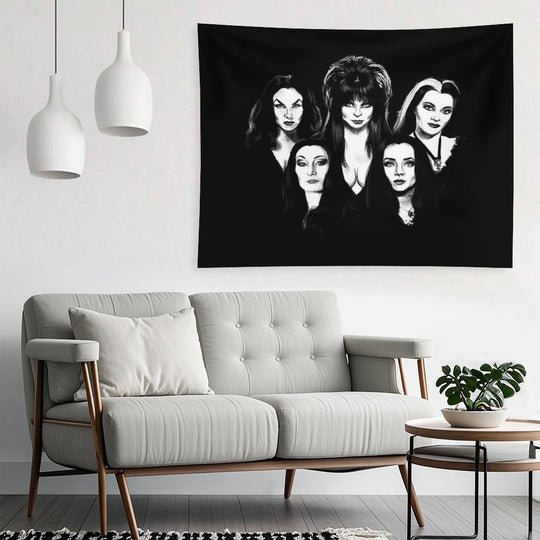 Goth Queens - Elvira, Vampira, Lily, Morticia Tapestry